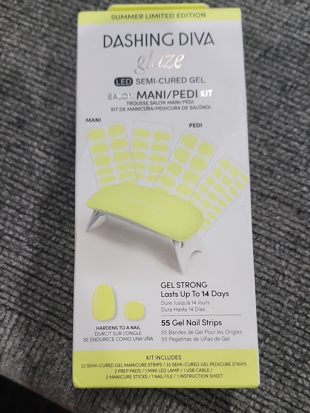 Dashing Diva Glaze LED Semi-Cured Gel Mani/Pedi Kit — Yellow
